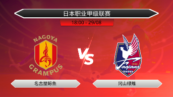 日本职业甲级联赛 名古屋鲸鱼 VS 冈山绿雉