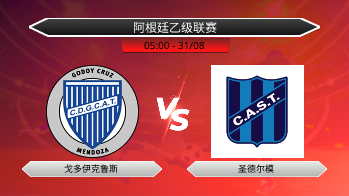 阿根廷乙级联赛 戈多伊克鲁斯 VS 圣德尔模