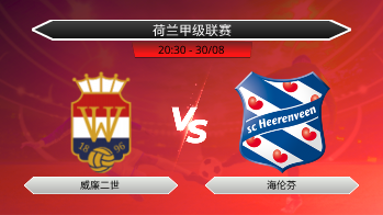 荷兰甲级联赛 威廉二世 VS 海伦芬